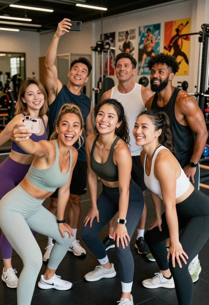 20 Best Angles and Poses for a Gym Selfie That Actually Shows Your Progress - 4. The Group Selfie 1