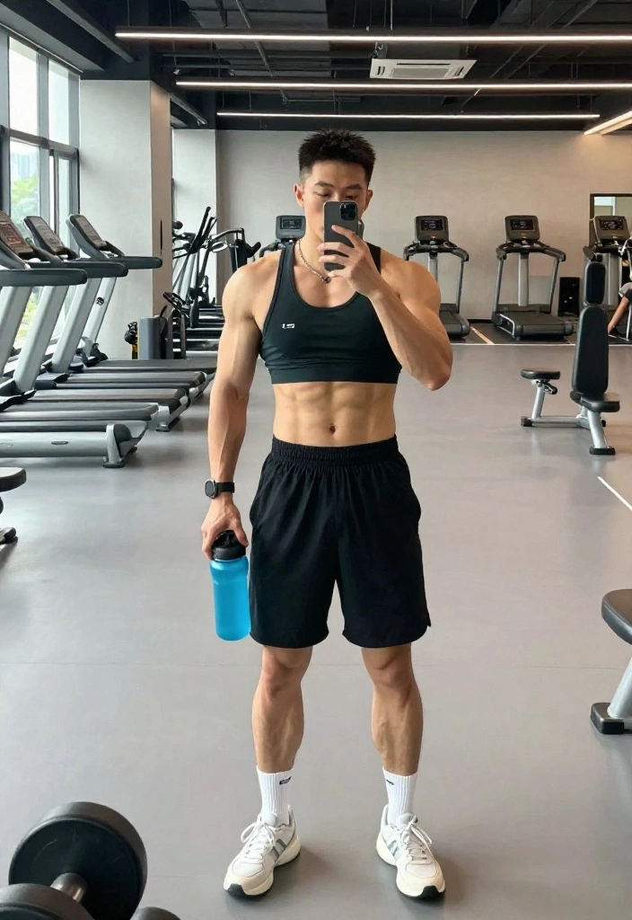 20 Best Angles and Poses for a Gym Selfie That Actually Shows Your Progress - 8. The Downward Angle 1