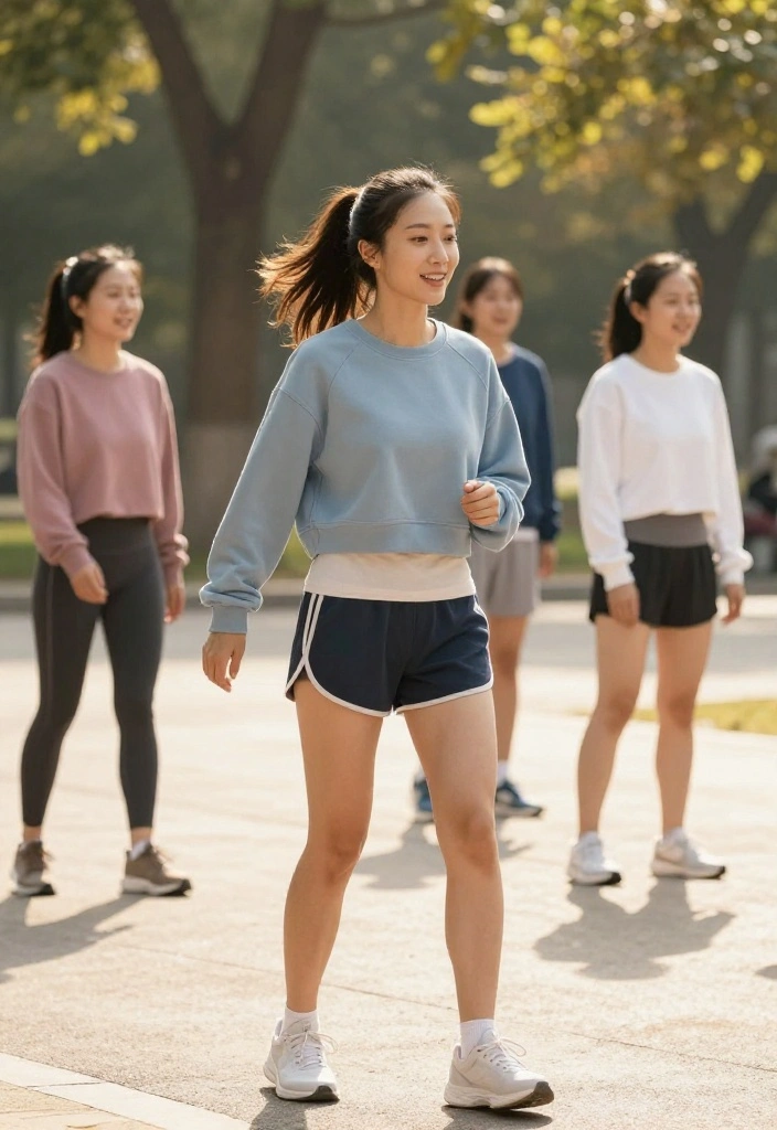 20 Casual Gym Outfit Ideas for Low-Key Training Days When You Just Want Comfort - 5. Cropped Sweatshirt and Athletic Shorts 1
