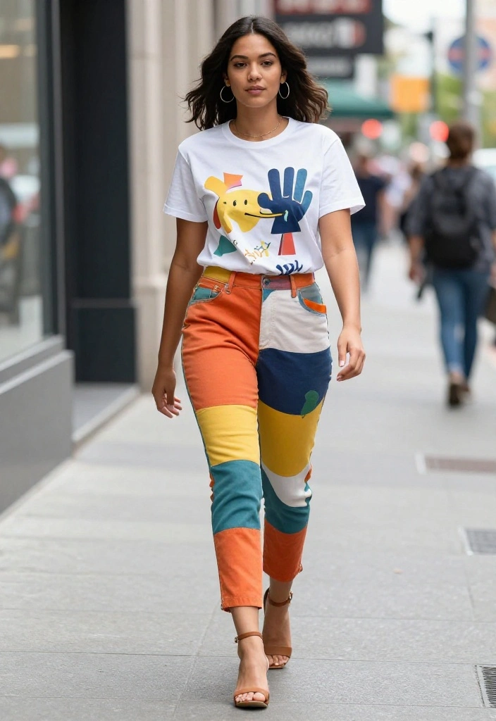 20 Casual Workout Outfits That Feel Like Loungewear But Perform Like Activewear - 17. Fun Graphic Tee with Tapered Ankle Pants 1