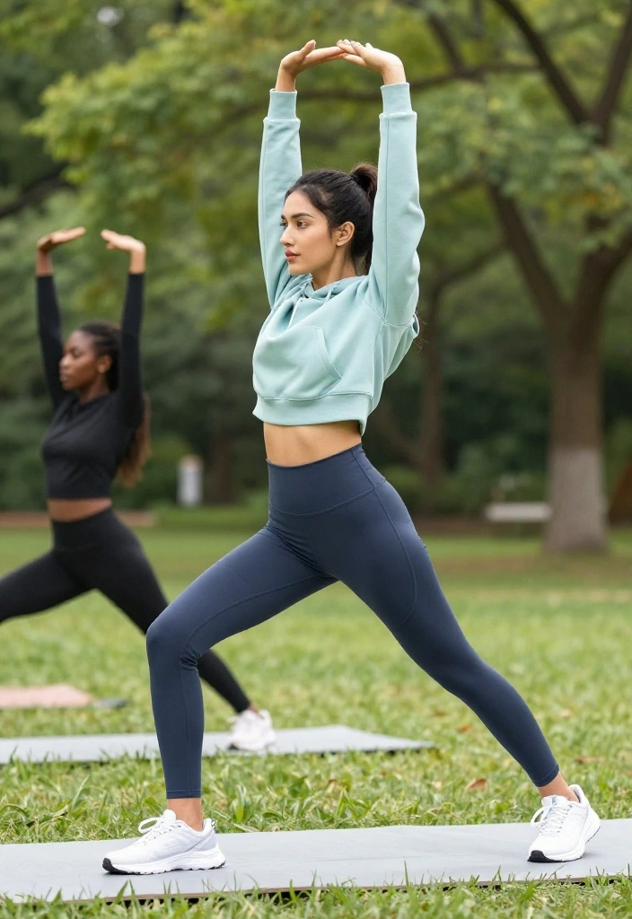 20 Casual Workout Outfits That Feel Like Loungewear But Perform Like Activewear - 9. Cropped Hoodie with High-Waisted Bike Shorts 1