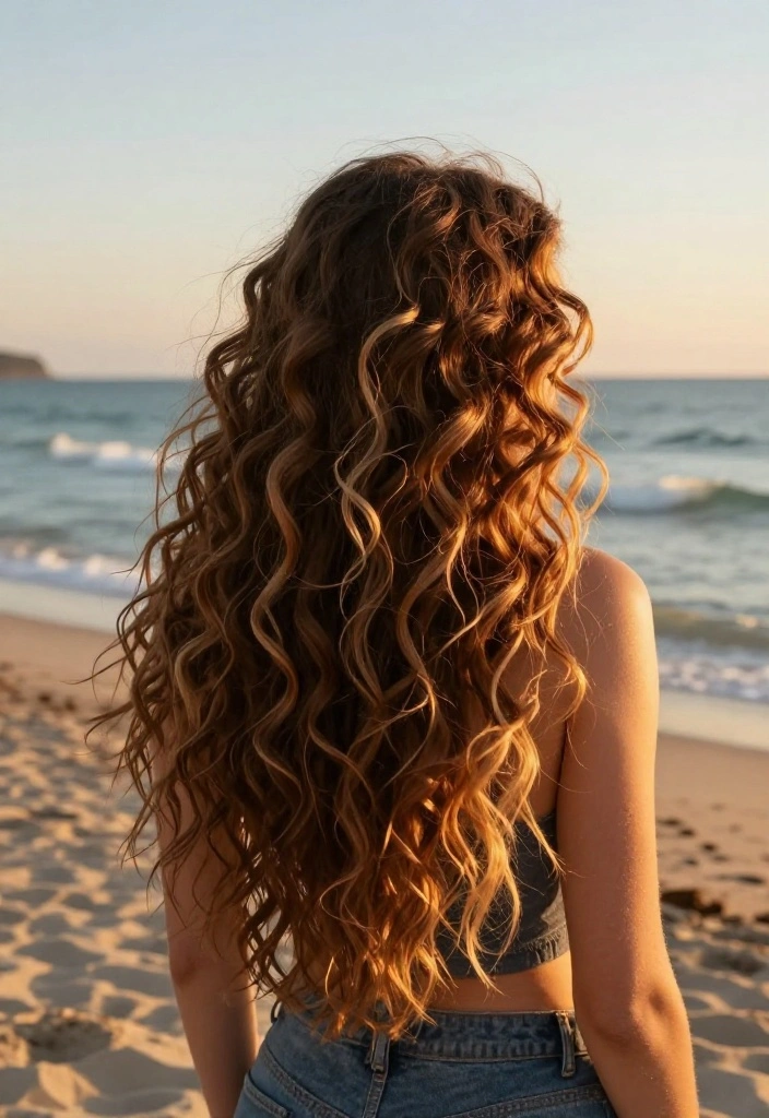 20 Curly Hair Summer Updo Hairstyles That Actually Stay Put - 10. Beachy Waves Updo 1