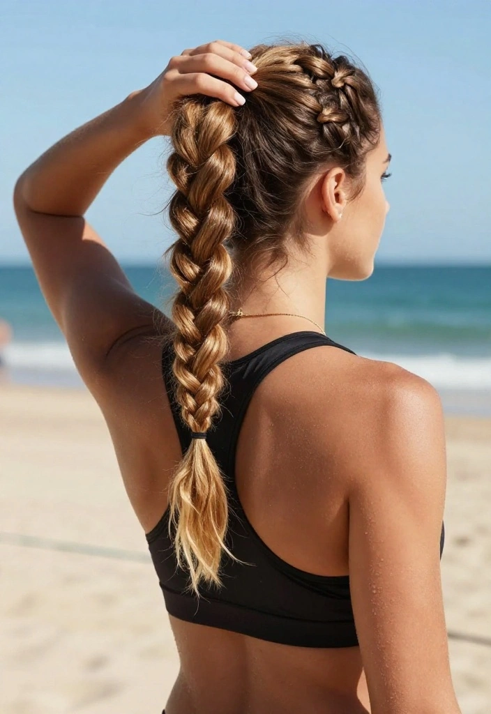 20 Curly Hair Summer Updo Hairstyles That Actually Stay Put - 13. Ponytail Braid Fusion 1