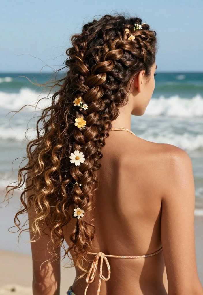 20 Curly Hair Summer Updo Hairstyles That Actually Stay Put - 4. Braided Curly Updo 1