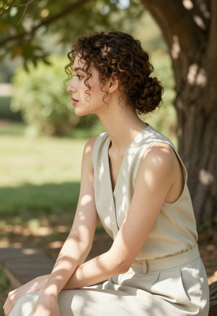 20 Curly Hair Summer Updo Hairstyles That Actually Stay Put - 7. Curly Low Bun 1