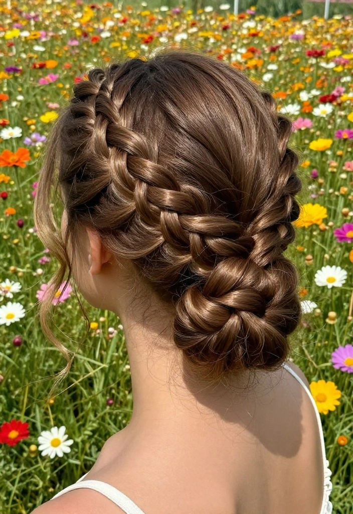 20 Curly Hair Summer Updo Hairstyles That Actually Stay Put - 8. Fishtail Braid Updo 1