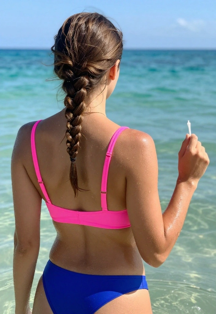 20 Cute Braided Hairstyles to Go Swimming at the Beach - 10. Braided Ponytail 1