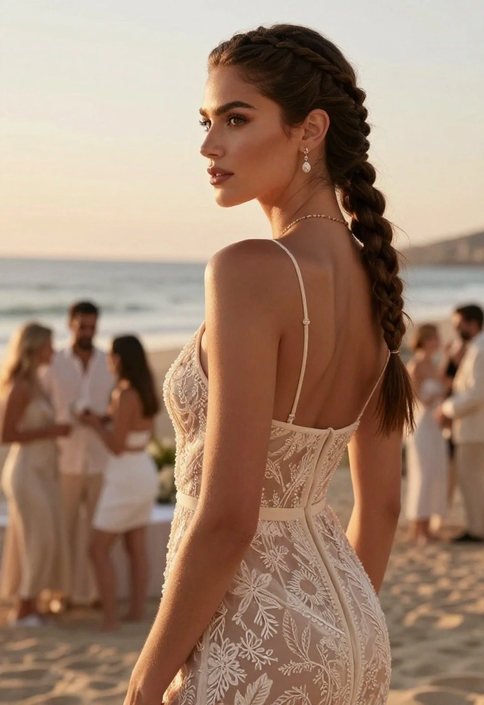 20 Cute Braided Hairstyles to Go Swimming at the Beach - 12. Braided Updo 1