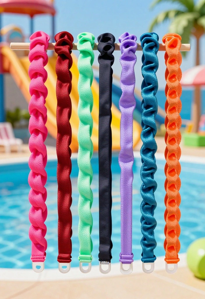 20 Cute Waterpark Hairstyles That Easily Survive Every Splash - 20. Colorful Scrunchies and Clips 1