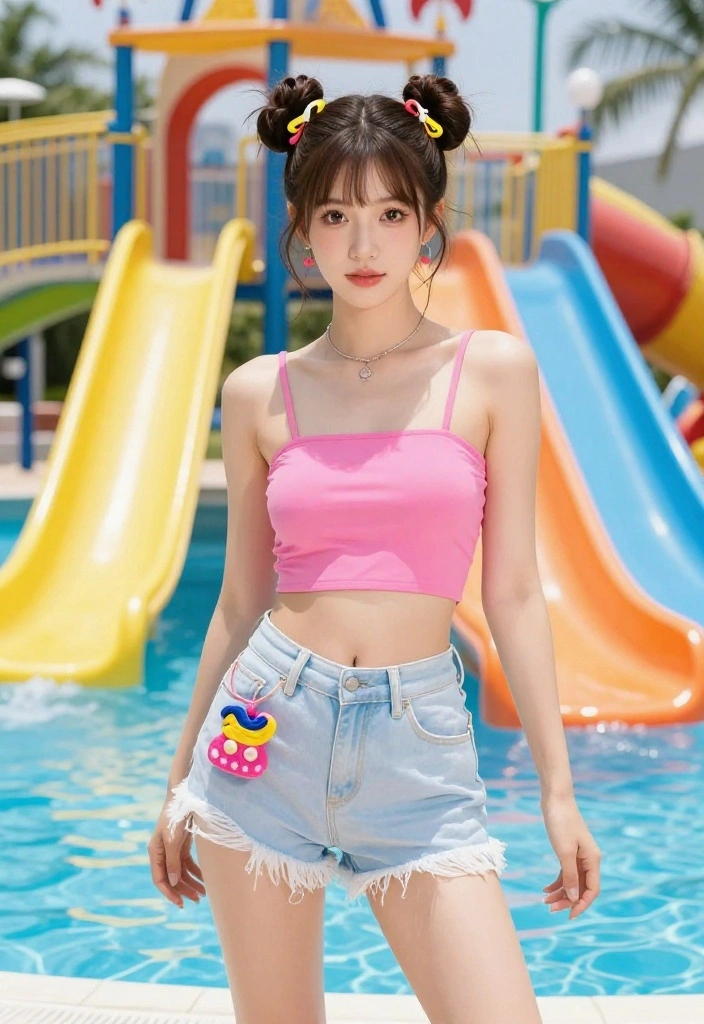 20 Cute Waterpark Hairstyles That Easily Survive Every Splash - 4. The Fun Top Knot 1