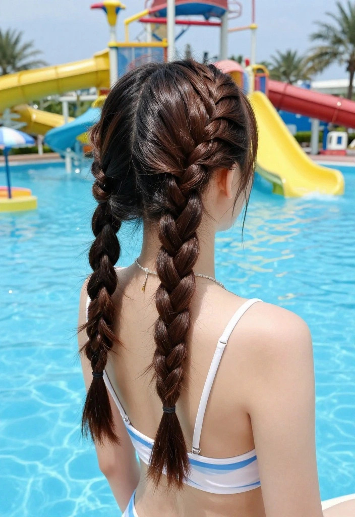 20 Cute Waterpark Hairstyles That Easily Survive Every Splash - 7. Fishtail Braid 1