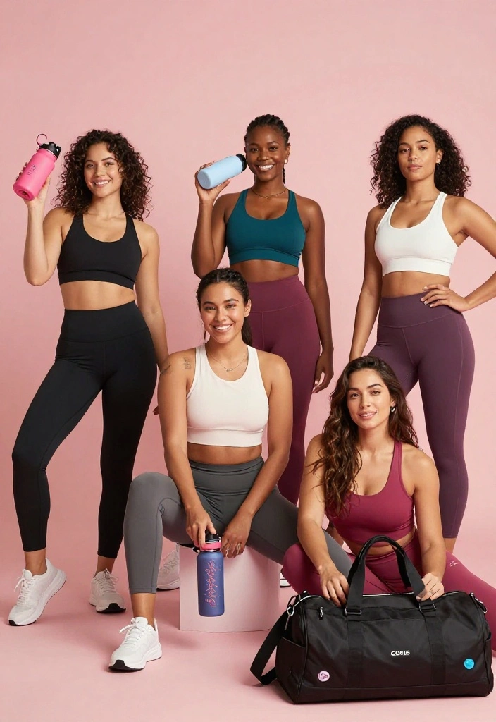 20 Cute Workout Outfit Ideas for Women Who Want to Look Great While Sweating - 17. Trendy Accessories: Make a Statement 1