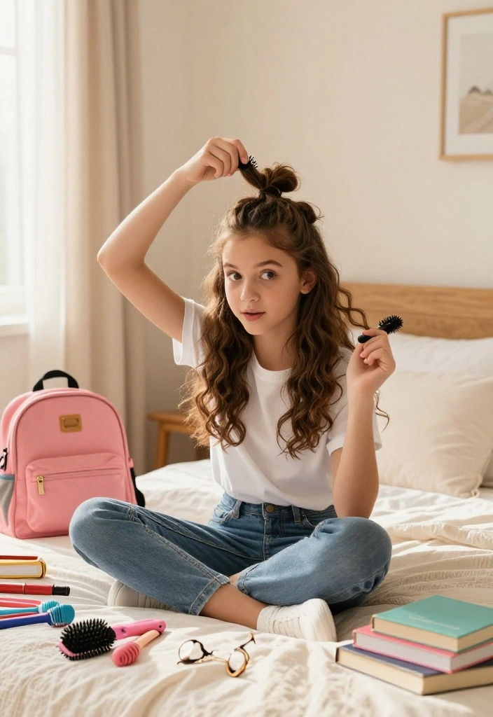 20 Easy Back to School Hairstyles for Busy School Mornings - 6. Twisted Half-Updo 1