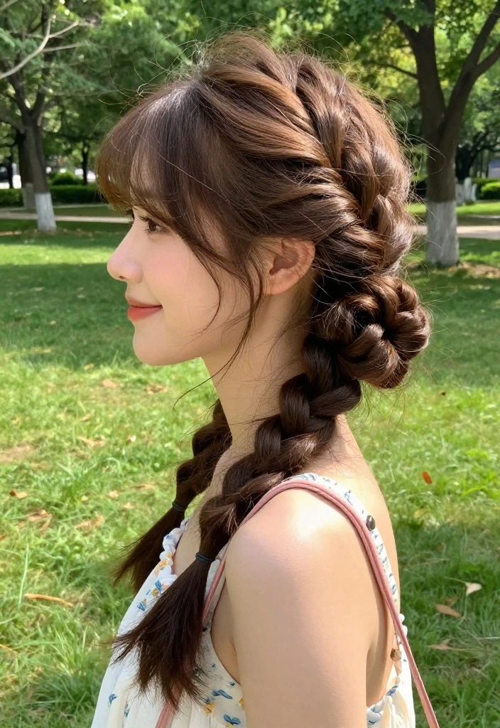 20 Easy Hot Weather Hairstyles to Keep Hair Completely Off Your Neck - 17. Loose Braid and Bun Combo 1