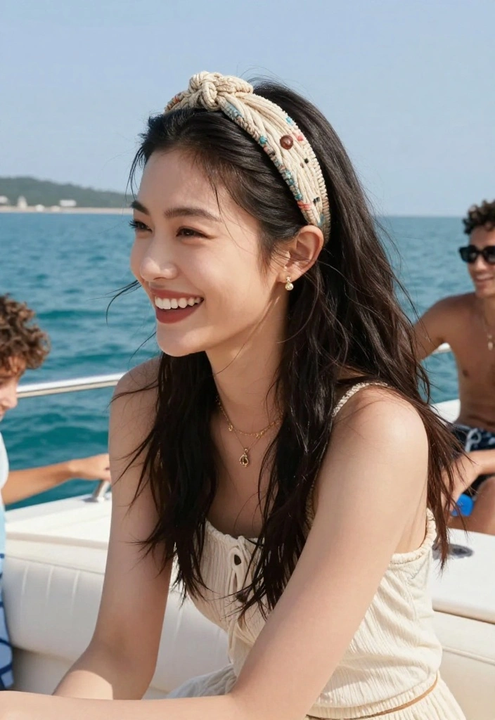 20 Easy Lake Hairstyles for a Totally Relaxing Weekend Getaway - 18. Knotted Hair with a Beaded Headband 1