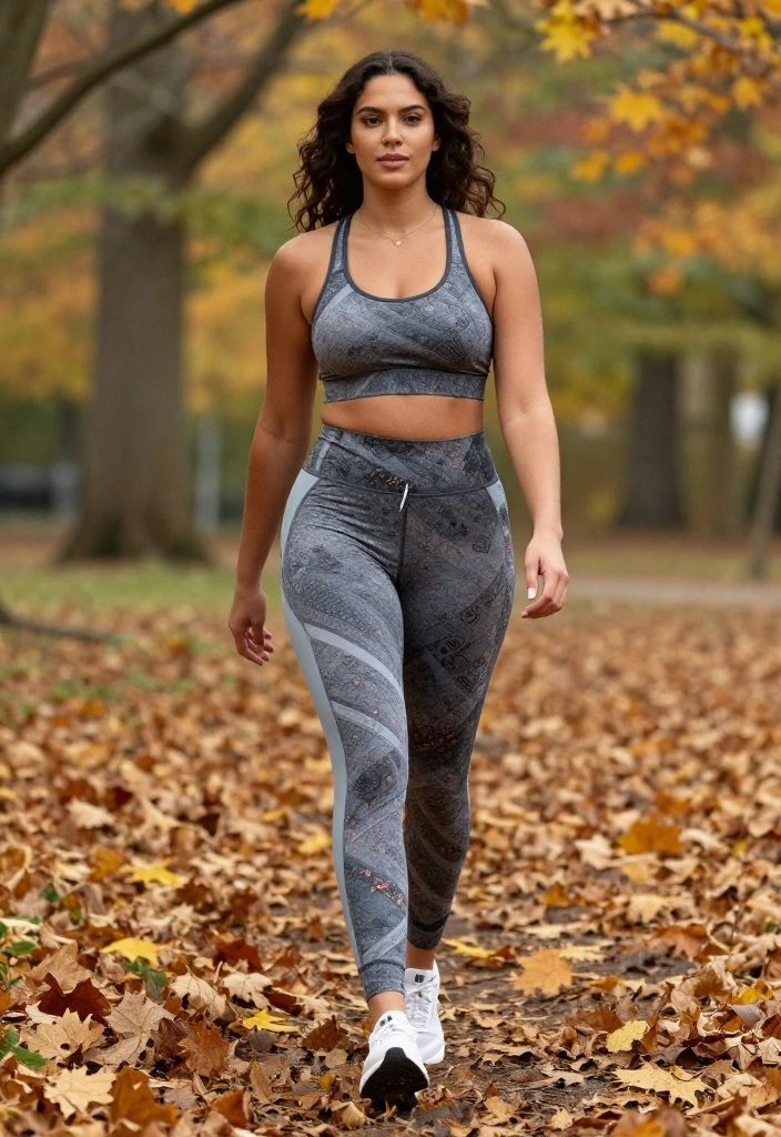 20 Fall Workout Outfits That Layer Perfectly for Cooler Weather Training - 16. Fun Patterns on a Layered Look 1