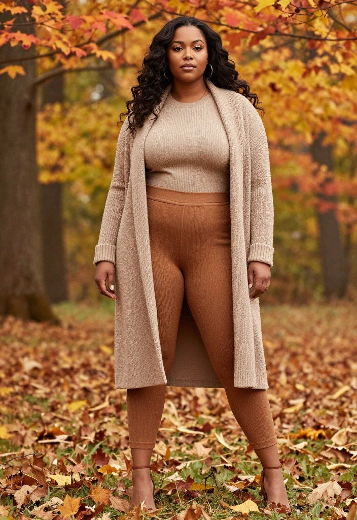 20 Fall Workout Outfits That Layer Perfectly for Cooler Weather Training - 19. Textured Layers with Matching Accessories 1