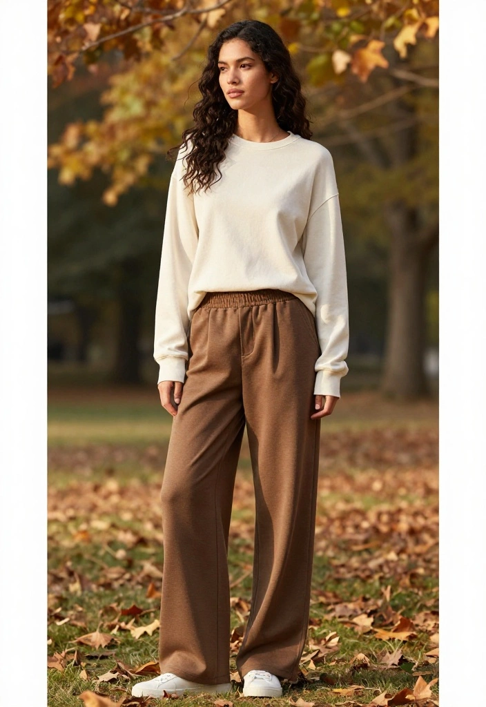 20 Fall Workout Outfits That Transition Easily From Cold Mornings to Warm Afternoons - 19. Relaxed Fit Pants with Light Layer 1