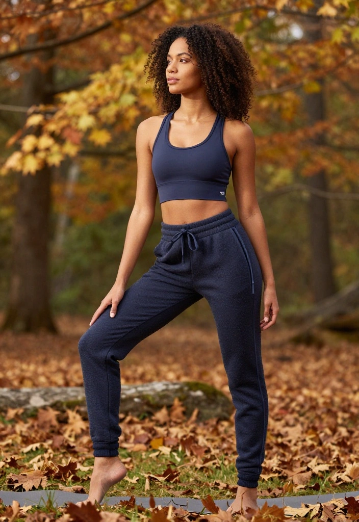 20 Fall Workout Outfits That Transition Easily From Cold Mornings to Warm Afternoons - 2. Fleece-Lined Joggers and Athletic Tank 1