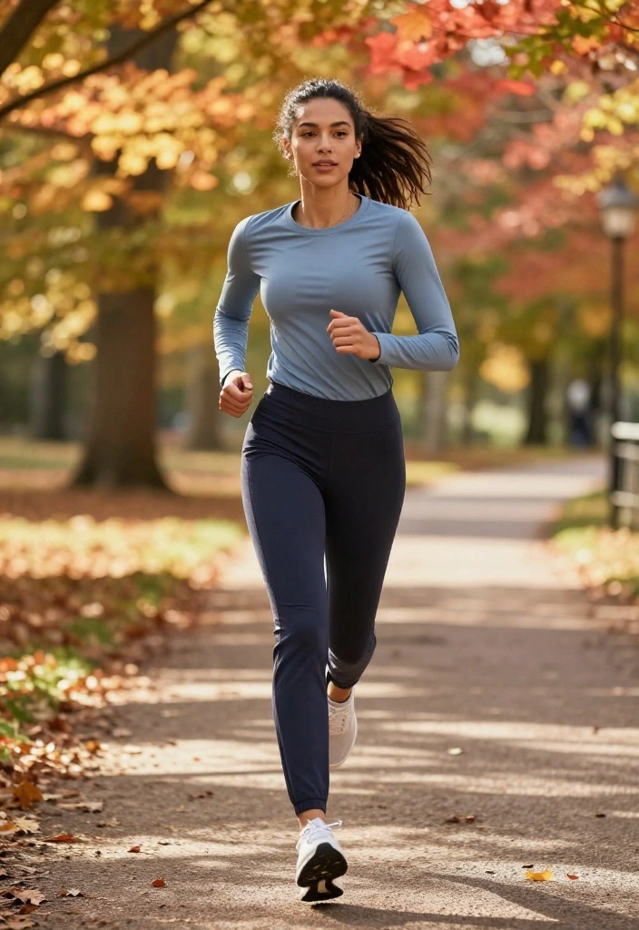 20 Fall Workout Outfits That Transition Easily From Cold Mornings to Warm Afternoons - 4. Tapered Pants and Long Sleeve Crew 1