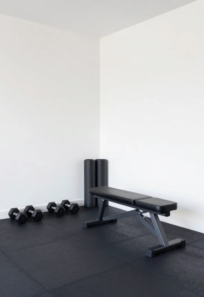 20 Garage Gym Ideas to Turn Any Empty Space Into a Fully Functional Home Gym - 1. Minimalist Haven 1
