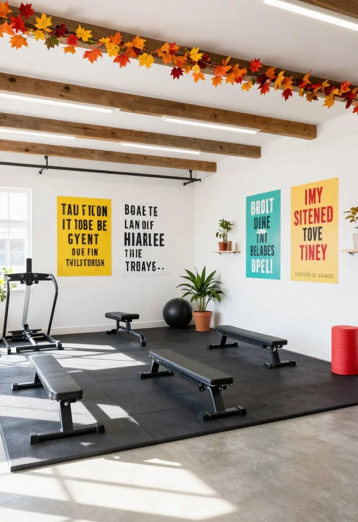 20 Garage Gym Ideas to Turn Any Empty Space Into a Fully Functional Home Gym - 16. Seasonal Decor Updates 1