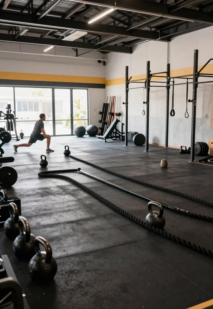 20 Garage Gym Ideas to Turn Any Empty Space Into a Fully Functional Home Gym - 6. Functional Fitness Layout 1