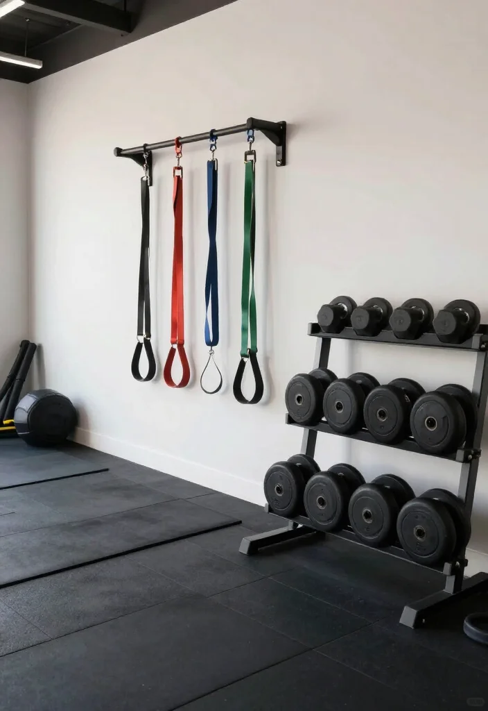 20 Garage Gym Setup Ideas Organized by Workout Style: Strength, Cardio, and CrossFit - 11. Strength Training with Resistance Bands 1