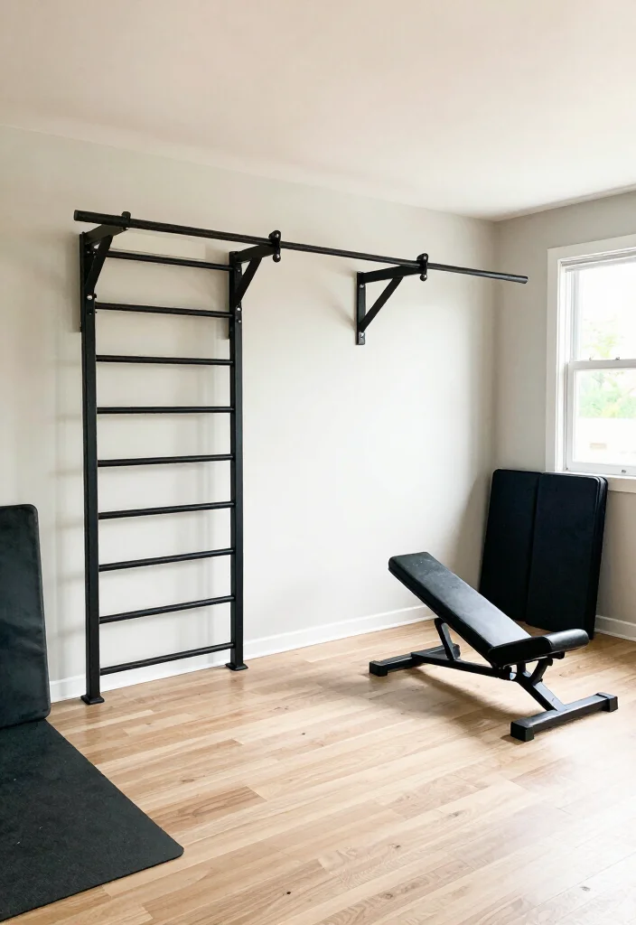 20 Garage Gym Setup Ideas Organized by Workout Style: Strength, Cardio, and CrossFit - 12. Bodyweight Training Area 1