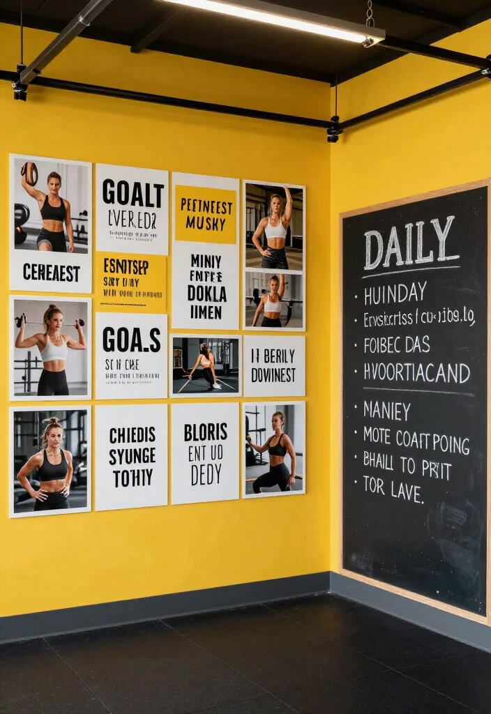 20 Garage Gym Setup Ideas Organized by Workout Style: Strength, Cardio, and CrossFit - 14. Personalized Motivational Space 1