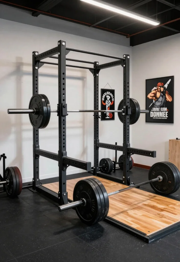 20 Garage Gym Setup Ideas Organized by Workout Style: Strength, Cardio, and CrossFit - 16. Powerlifting Paradise 1