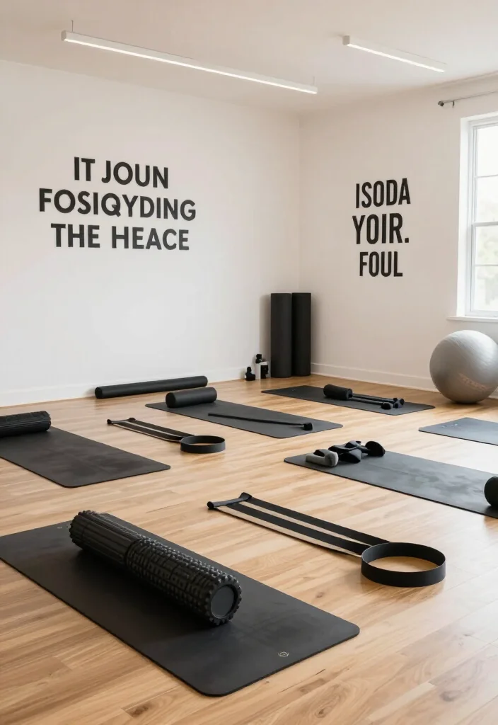 20 Garage Gym Setup Ideas Organized by Workout Style: Strength, Cardio, and CrossFit - 6. Functional Mobility and Stretching Area 1
