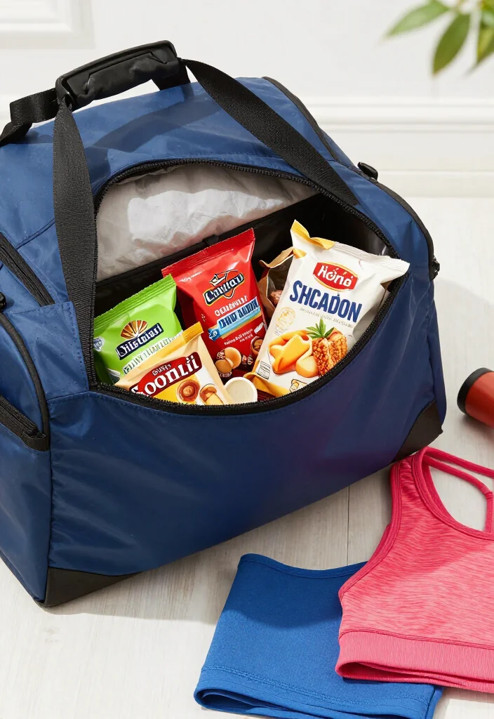 20 Genius Gym Bag Organization Tips Every Woman Needs to Know (#3 Will Shock You!) - 15. Keep a Stash of Snacks 1