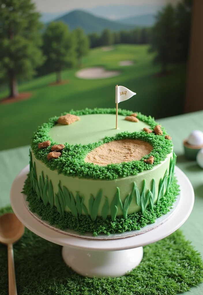 20 Golf Birthday Cake Ideas for Men Who Love the Course - 1. Classic Golf Course Cake 1