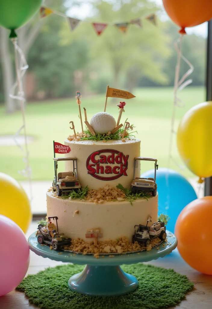 20 Golf Birthday Cake Ideas for Men Who Love the Course - 12. Caddy Shack Cake 1