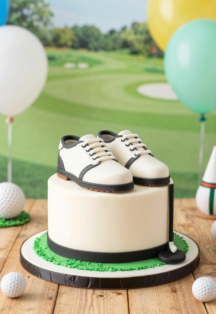20 Golf Birthday Cake Ideas for Men Who Love the Course - 14. Golf Shoes Cake 1