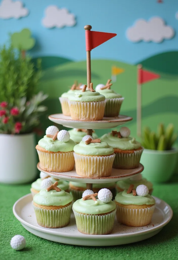 20 Golf Birthday Cake Ideas for Men Who Love the Course - 15. Themed Cupcakes 1