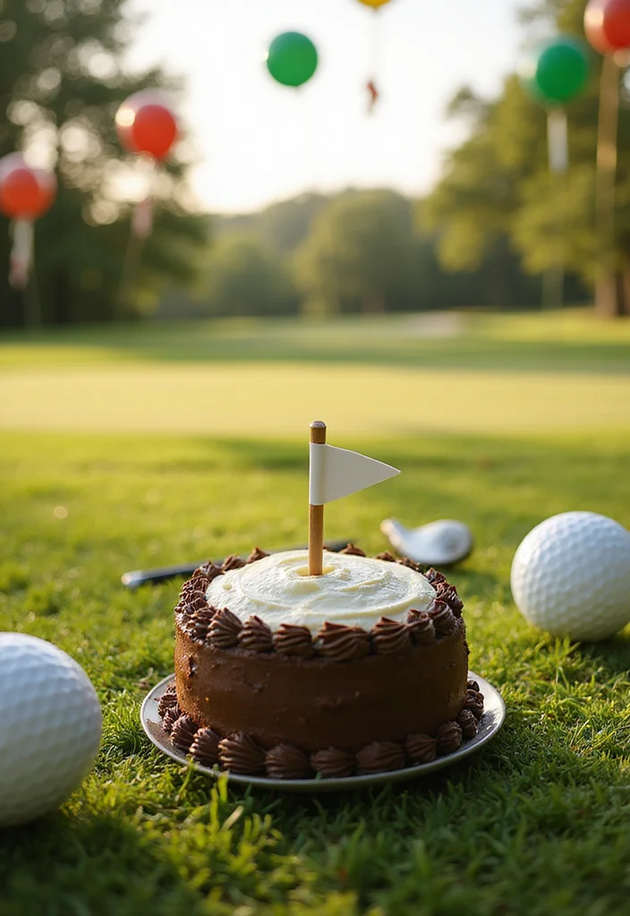 20 Golf Birthday Cake Ideas for Men Who Love the Course - 17. Celebration with Golf and Cake 1