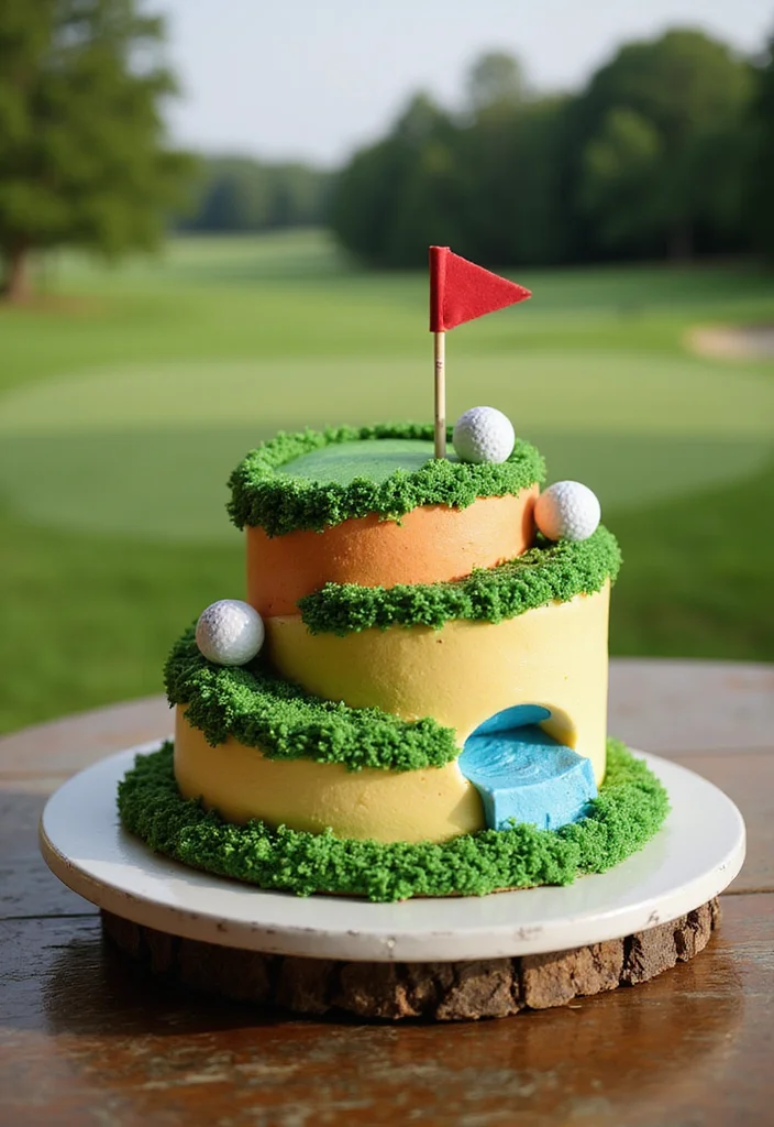 20 Golf Birthday Cake Ideas for Men Who Love the Course - 18. Sweet Par 3 Cake 1