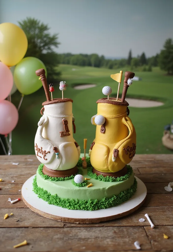 20 Golf Birthday Cake Ideas for Men Who Love the Course - 20. Golfing Buddy Cake 1