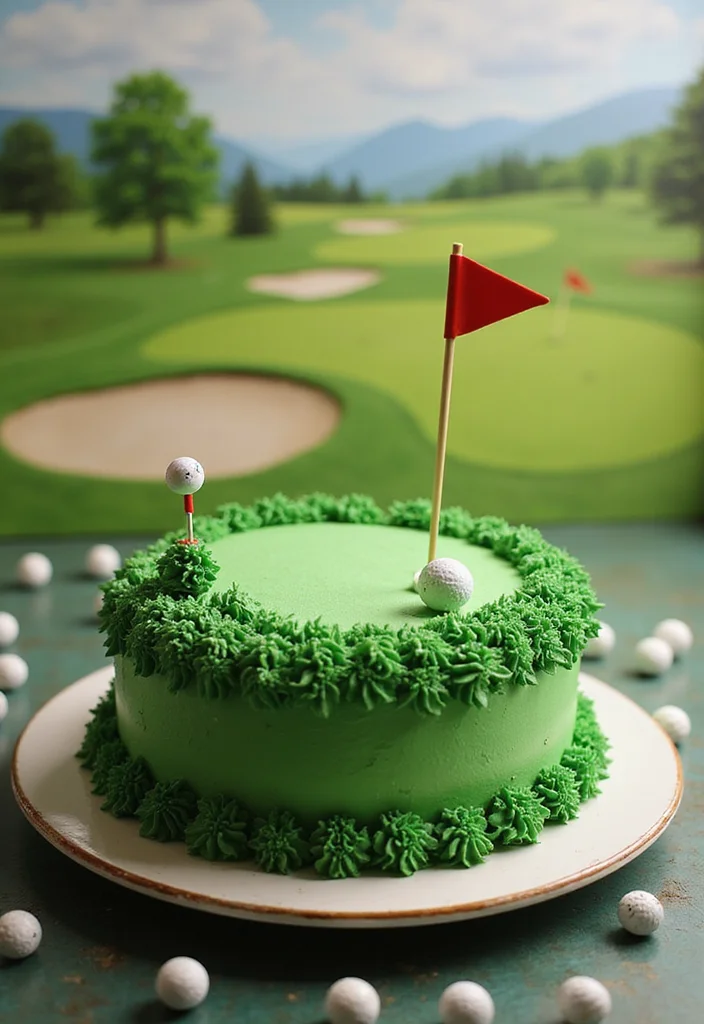 20 Golf Birthday Cake Ideas for Men Who Love the Course - 9. Putting Green Cake 1