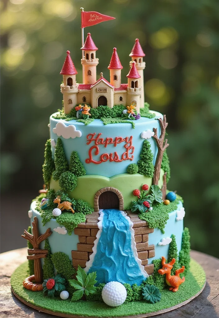 20 Golf Cake Designs That Are Almost Too Pretty to Eat - 14. Fairy Tale Golf Cake 1