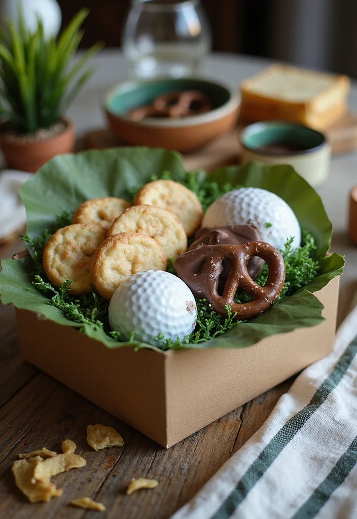 20 Golf Cake Designs That Are Almost Too Pretty to Eat - 19. Golf-Themed Treat Box 1
