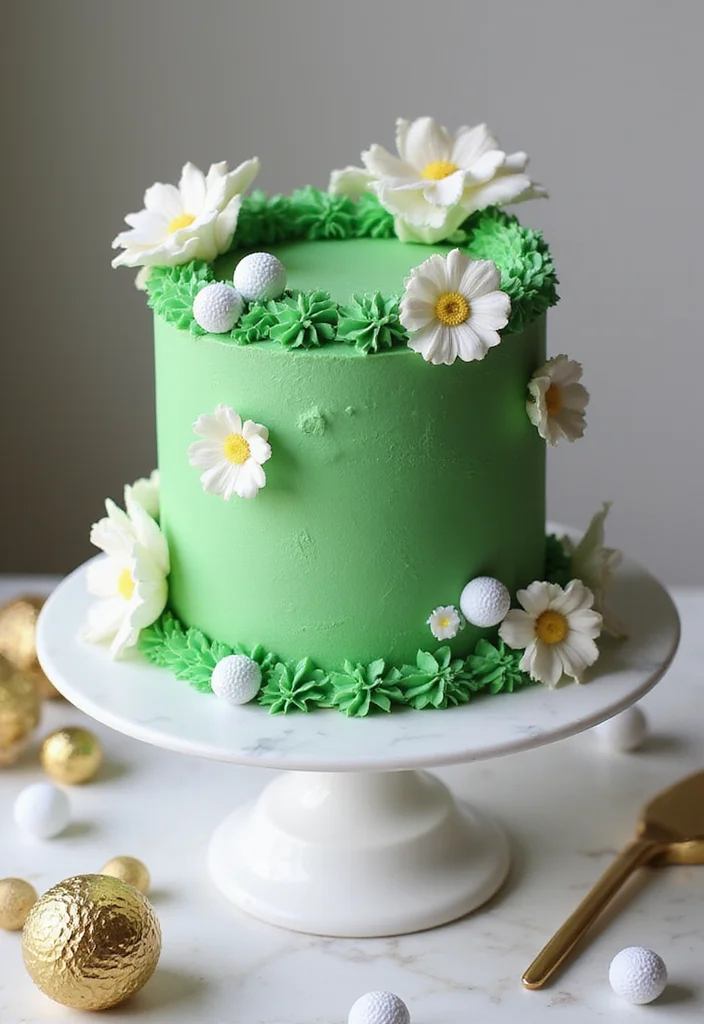 20 Golf Cake Designs That Are Almost Too Pretty to Eat - 4. Elegant Golf Green Cake 1