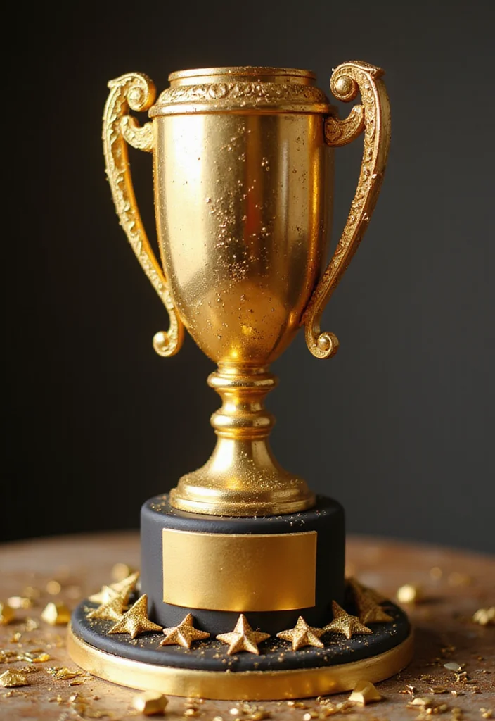 20 Golf Cake Designs That Are Almost Too Pretty to Eat - 9. Championship Trophy Cake 1