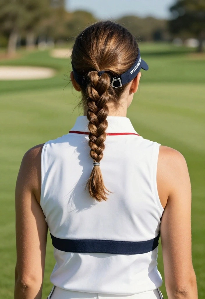 20 Golf Hairstyles for Women That Stay Perfectly Under a Hat - 12. The Low Braided Bun 1
