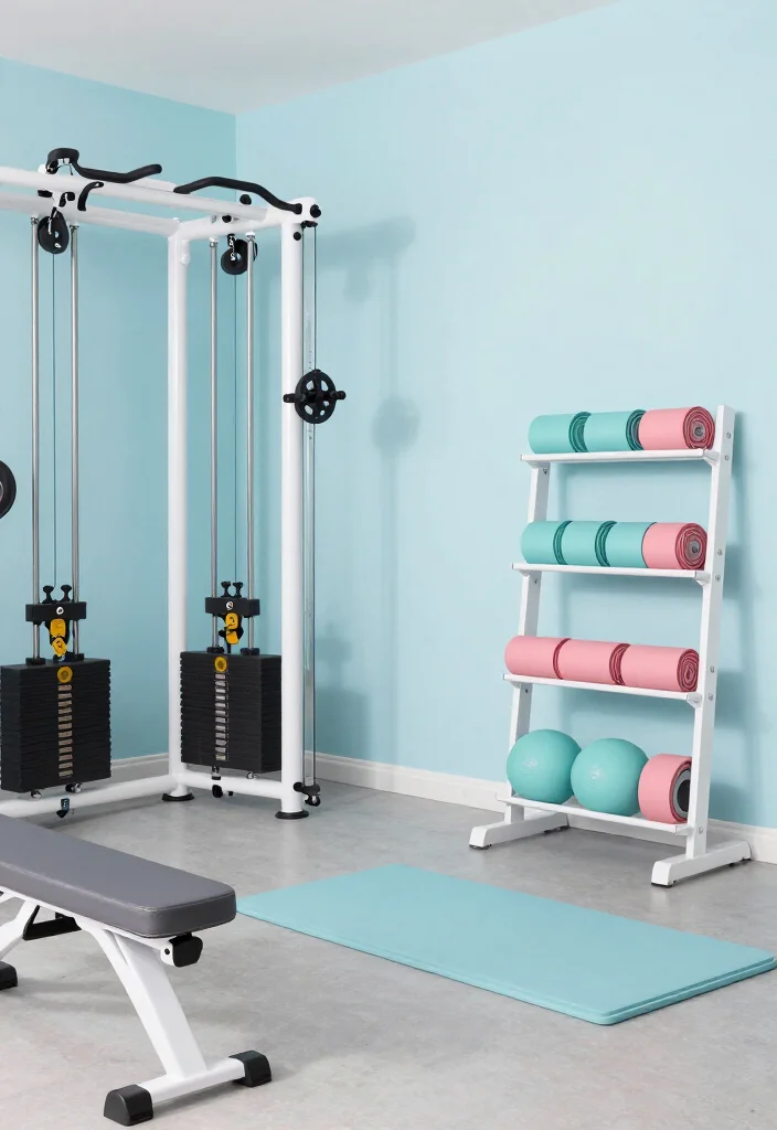 20 Gym Aesthetic Ideas to Build the Most Motivating Workout Space and Vibe - 1. Color Coordination for a Cohesive Look 1