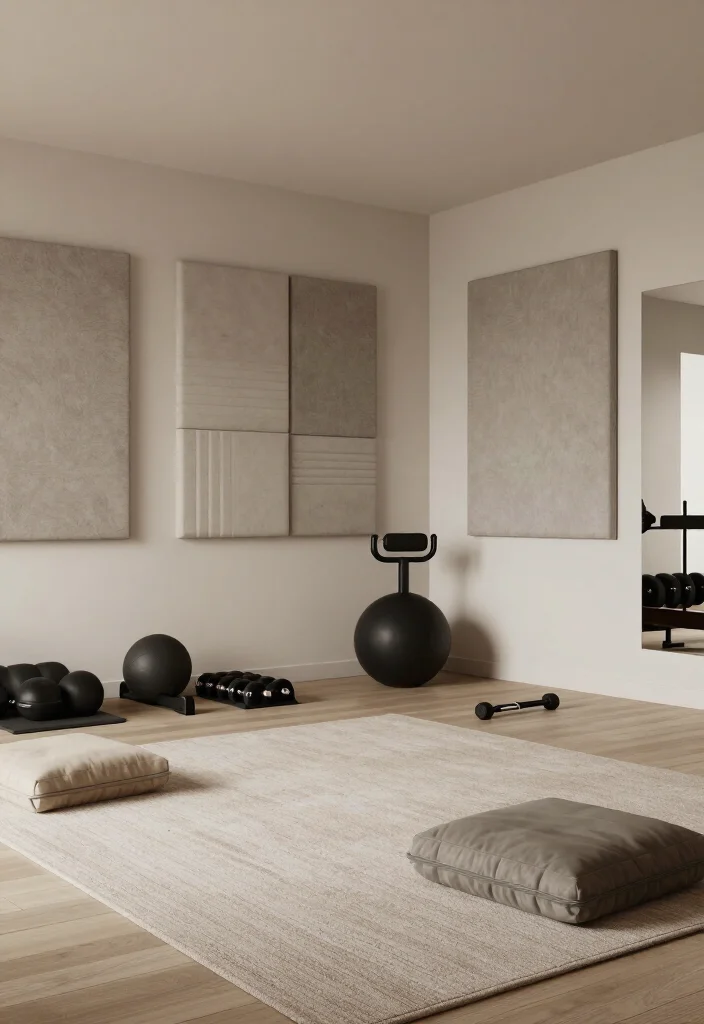 20 Gym Aesthetic Ideas to Build the Most Motivating Workout Space and Vibe - 15. Sound-Absorbing Elements 1
