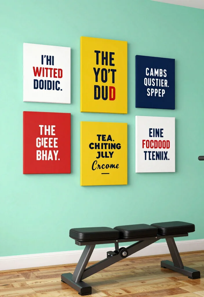 20 Gym Aesthetic Ideas to Build the Most Motivating Workout Space and Vibe - 2. Inspirational Wall Art 1
