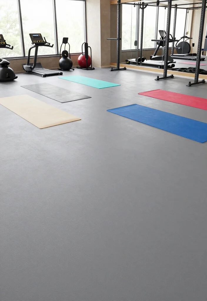20 Gym Aesthetic Ideas to Build the Most Motivating Workout Space and Vibe - 7. Functional and Stylish Flooring 1